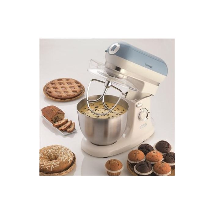 Ariete 1588/05 Robot de Cocina Vintage Azul, 10 Velocidades, Función Pulse, Bol de Acero Inoxidable 6 Ariete 1588/05 Robot de Cocina Vintage Azul, 10 Velocidades, Función Pulse, Bol de Acero Inoxidable 6