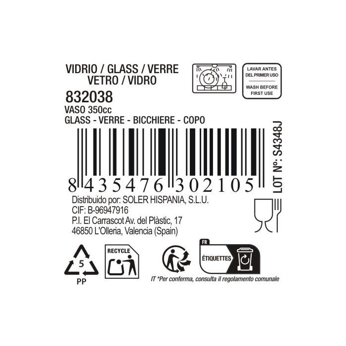 Vaso Vortice 350 cc - Inde (48 Unidades) 10 Vaso Vortice 350 cc - Inde (48 Unidades) 10