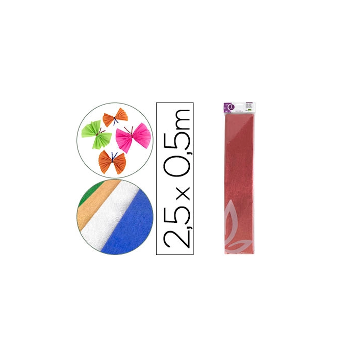 Liderpapel Papel Crespón Metalizado Rojo 50 cm x 2.5 m 0 Liderpapel Papel Crespón Metalizado Rojo 50 cm x 2.5 m 0