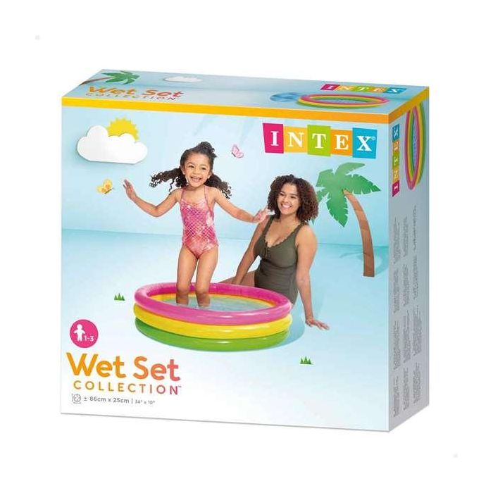 Intex Piscina Hinchable 3 Aros Colores con Suelo Hinchable para Niños de 1 a 3 Años, 86x25 cm 4