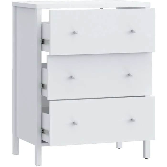 IPSARION Mueble de Baño IPQZ2111 Blanco 3 Cajones L64 x P40 x H83 cm 4