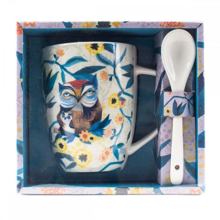 Enesco Taza con Cuchara Diseños de Búhos