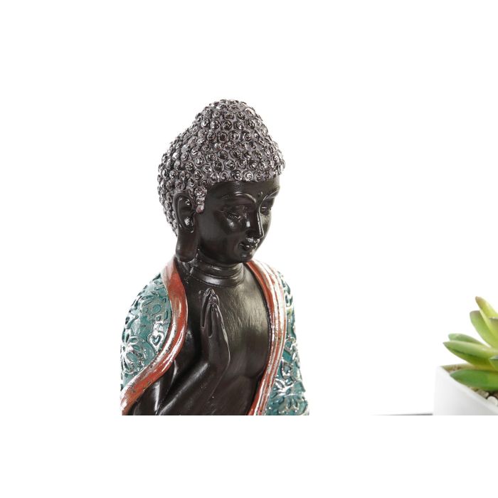 DKD Home Decor Figura Decorativa Oriental Jardín Zen de Resina y Piedra Verde Blanco, 16.5x15.5x32 cm (Pack de 2) 2 DKD Home Decor Figura Decorativa Oriental Jardín Zen de Resina y Piedra Verde Blanco, 16.5x15.5x32 cm (Pack de 2) 2