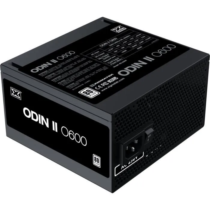 XIGMATEK Fuente de Alimentación Odin II O600 600W 80Plus No Modular Ventilador 120mm Negro 0 XIGMATEK Fuente de Alimentación Odin II O600 600W 80Plus No Modular Ventilador 120mm Negro 0