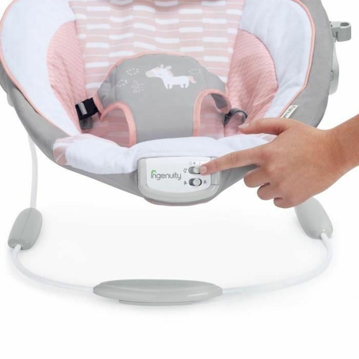 Ingenuity Transat Flora para Bebé | Tumbona con 8 Melodías, Suaves Vibraciones, Felpa Premium y Cojines de Apoyo 1 Ingenuity Transat Flora para Bebé | Tumbona con 8 Melodías, Suaves Vibraciones, Felpa Premium y Cojines de Apoyo 1