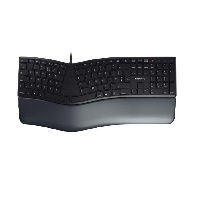 Cherry KC 4500 ERGO Teclado Ergonómico USB Español con Reposamanos Viscoelástico, Pies Ajustables y Teclas Multimedia Cherry KC 4500 ERGO Teclado Ergonómico USB Español con Reposamanos Viscoelástico, Pies Ajustables y Teclas Multimedia