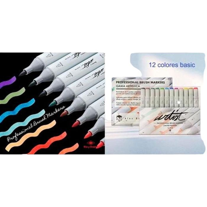 Rotuladores Alex Bog Professional Multicolor 12 Piezas Doble punta 1 Rotuladores Alex Bog Professional Multicolor 12 Piezas Doble punta 1