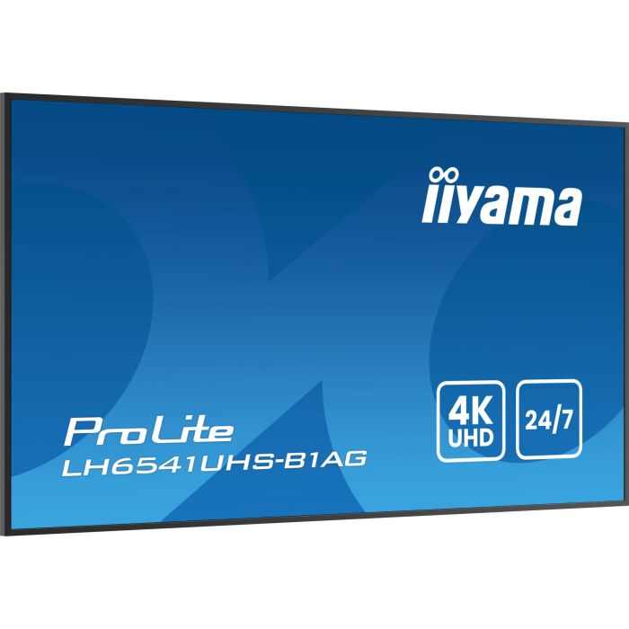 iiyama 65" 4K UHD 3840x2160 IPS Panel para Cartelería Digital Profesional 24/7 Modo Retrato/Paisaje 500cd/m² Soporte Pared Incluido 9