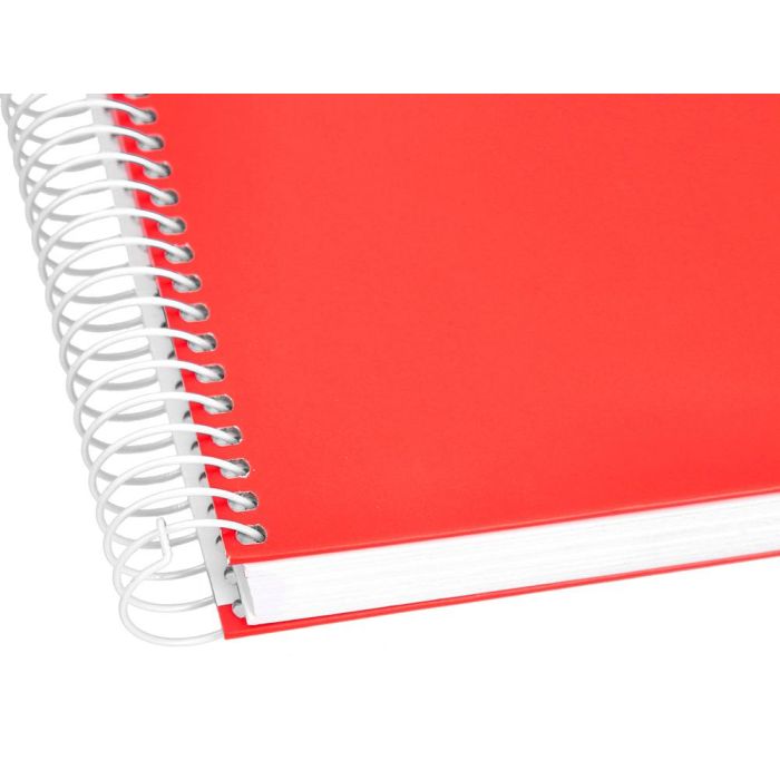 Cuaderno Espiral Liderpapel A4 Crafty Tapa Forrada 80H 90 gr Cuadro 4 mm Con Margen Color Roja 5 unidades 7