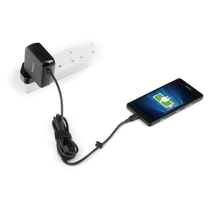 Targus APA95EU Cargador USB-C Universal 45W para Portátiles, Móviles, Tablets, con Cable 1.8m y 4 Clavijas Intercambiables Negro 2