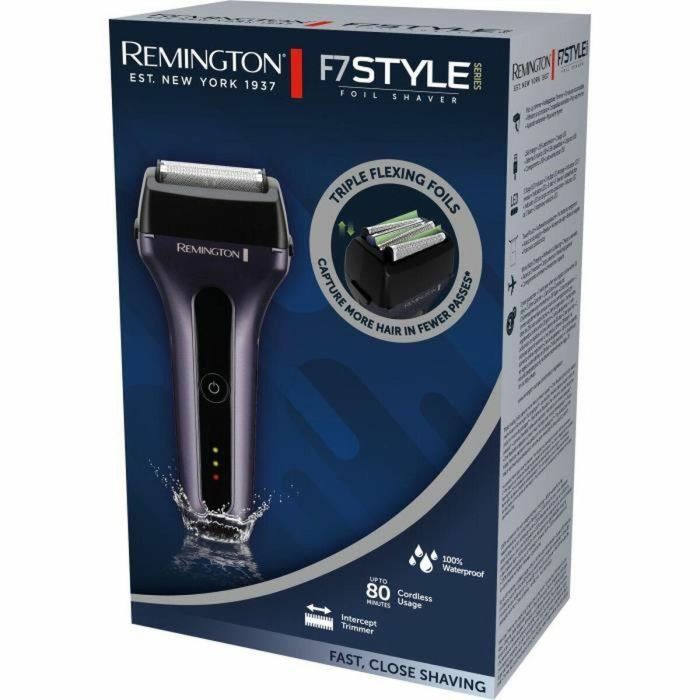 Remington F7000 Afeitadora Eléctrica Inalámbrica, Cuchillas Tri-flex, 100% Resistente al Agua y 80 min de Autonomía de Batería 1 Remington F7000 Afeitadora Eléctrica Inalámbrica, Cuchillas Tri-flex, 100% Resistente al Agua y 80 min de Autonomía de Batería 1