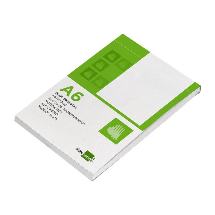 Bloc Notas Liderpapel Liso A6 80 Hojas 60 gr-M2 Perforado 10 unidades 3