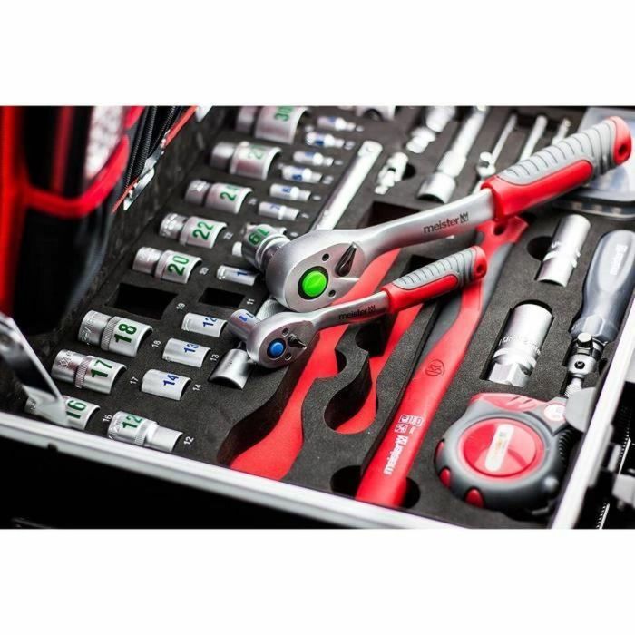 Meister Carro de Herramientas con 156 Piezas: Kit Completo de Alicates, Llaves y Destornilladores para Taller y Bricolaje 16 Meister Carro de Herramientas con 156 Piezas: Kit Completo de Alicates, Llaves y Destornilladores para Taller y Bricolaje 16