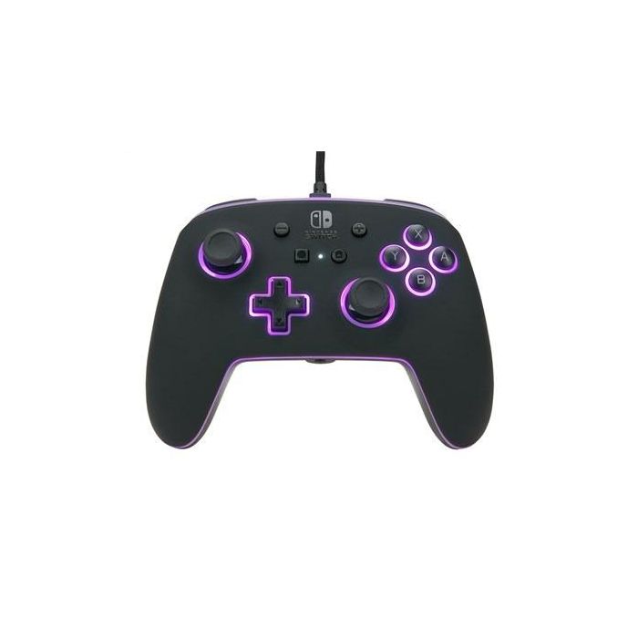 PowerA 1510925-01 Mando con Cable Mejorado Spectra LED para Nintendo Switch, 8 Colores, Efectos LED, Botones Asignables, Compatible con Switch y Switch OLED 1
