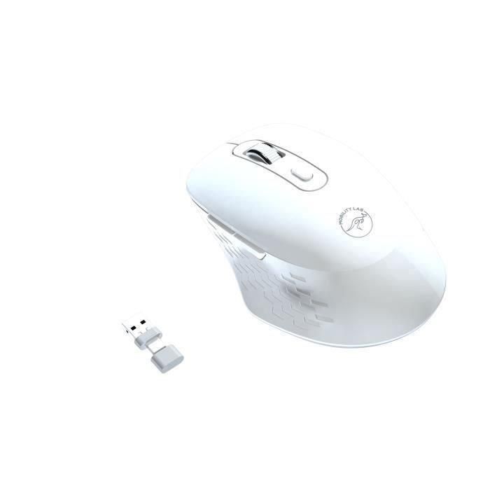 Ratón inalámbrico - MOBILITY LAB - Omega - Bluetooth y receptor 2,4GHz - Blanco - Clics silenciosos - Precisión ajustable Ratón inalámbrico - MOBILITY LAB - Omega - Bluetooth y receptor 2,4GHz - Blanco - Clics silenciosos - Precisión ajustable