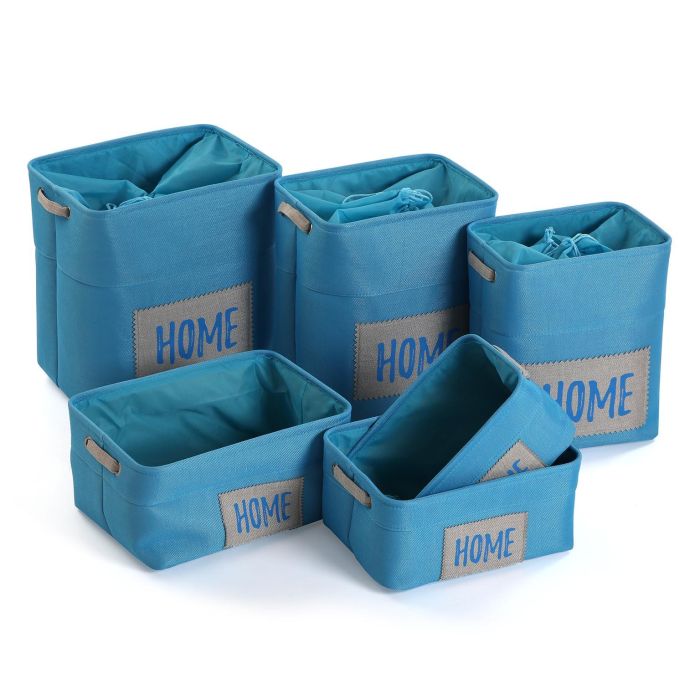 Set 6 Cestas Azul Versa 30X40CM Set 6 Cestas Azul Versa 30X40CM
