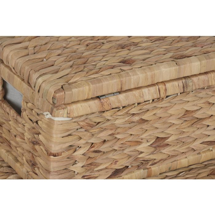 DKD Home Decor Cesta Ropa Tropical Natural Blanco 38 x 30 x 60 cm Set 2 DKD Home Decor Cesta Ropa Tropical Natural Blanco 38 x 30 x 60 cm Set 2