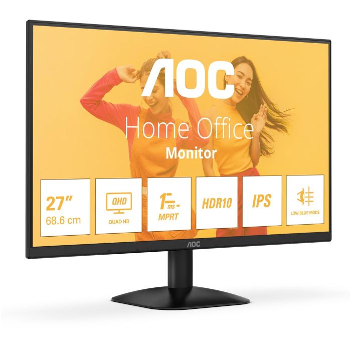 AOC Q27B35E Monitor 27" Quad HD IPS, 2560x1440, 75Hz, 4ms, HDMI+DP, HDR10, Negro 1