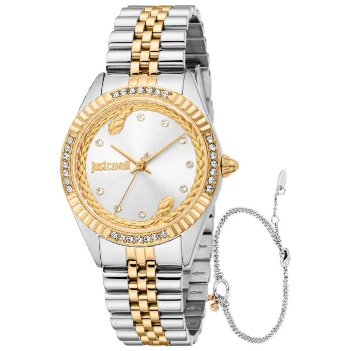 Reloj Mujer Just Cavalli ANIMALIER SPECIAL PACK + BRACELET Plateado Dorado (Ø 30 mm) Reloj Mujer Just Cavalli ANIMALIER SPECIAL PACK + BRACELET Plateado Dorado (Ø 30 mm)