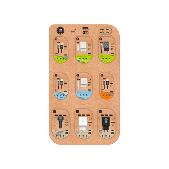 Tech on tech Expositor Sobremesa Cables y Cargadores Surtidos 27 Unidades 1