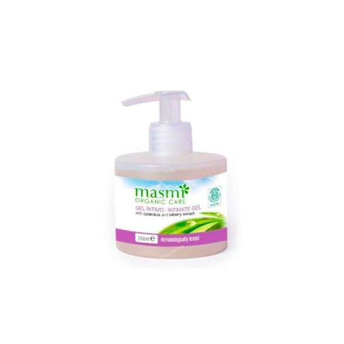 MASMI Gel Íntimo Suave con Caléndula y Arándano, Bio y Vegano, Certificado ECO BIO COSMETICS, 250 ml