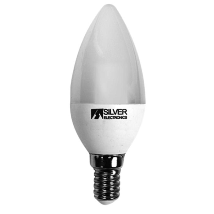 Silver Bombilla Led Decorativa Vela, 5W E14 Luz Cálida 3000K, Regulable, 300lm, 270º