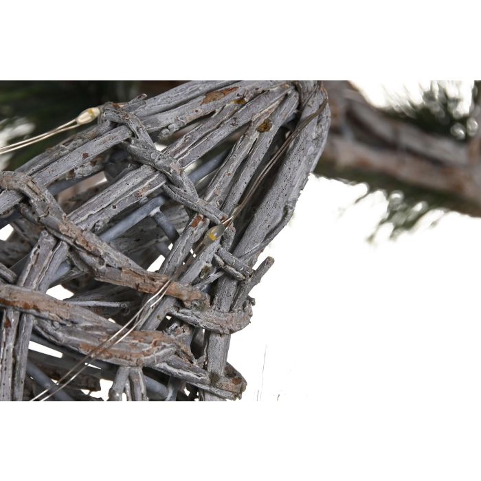 DKD Home Decor Reno Navidad Alpina LED Mimbre Blanco Marron 30x30x58 cm Set de 3 4 DKD Home Decor Reno Navidad Alpina LED Mimbre Blanco Marron 30x30x58 cm Set de 3 4