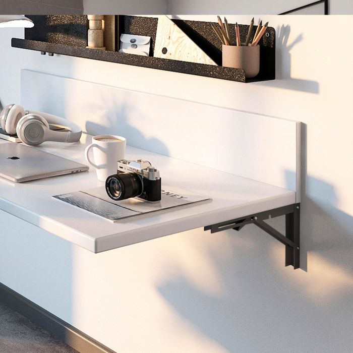 Emuca Juego de soportes plegables para estante, longitud 303mm, Acero, Pintado negro 3 Emuca Juego de soportes plegables para estante, longitud 303mm, Acero, Pintado negro 3