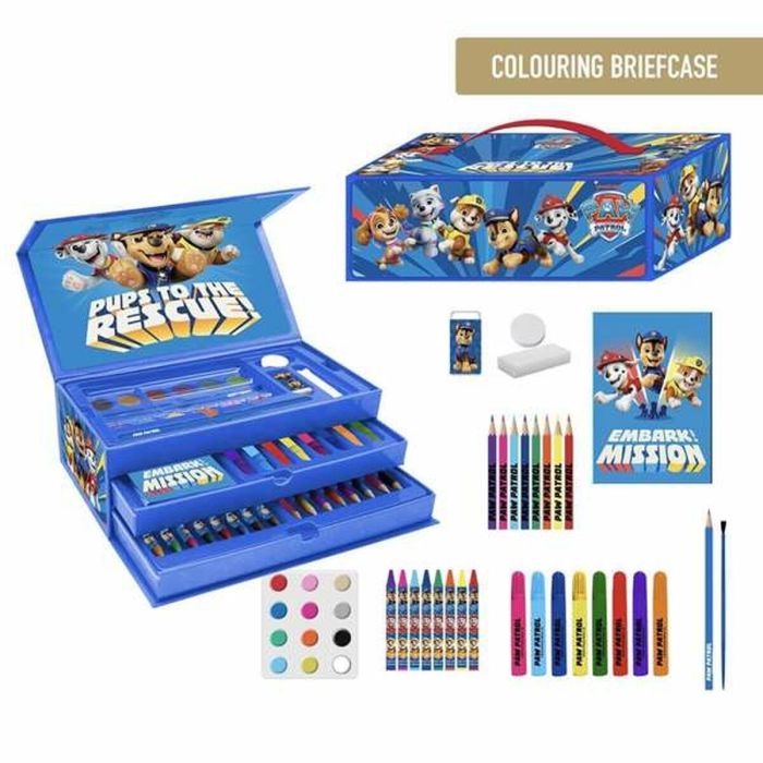 Cerdá Set Papelería Coloreable Maletín Paw Patrol para Niños, 26x10x13 cm, Edad +3 años, Color Azul 6