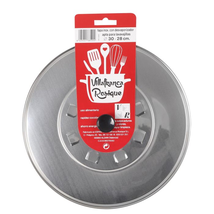 Tapa con desvaporizador de acero inoxidable 30 cm - Inde (12 Unidades) 1 Tapa con desvaporizador de acero inoxidable 30 cm - Inde (12 Unidades) 1