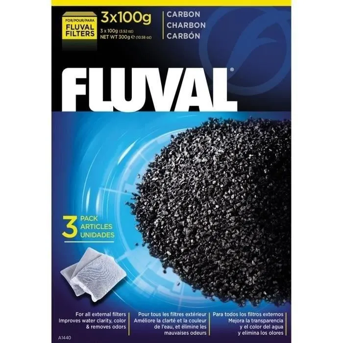 Fluval Set 3 Carbones 100 g para Acuarios - Eliminación de Metales Pesados, Olores y Contaminantes Orgánicos Fluval Set 3 Carbones 100 g para Acuarios - Eliminación de Metales Pesados, Olores y Contaminantes Orgánicos