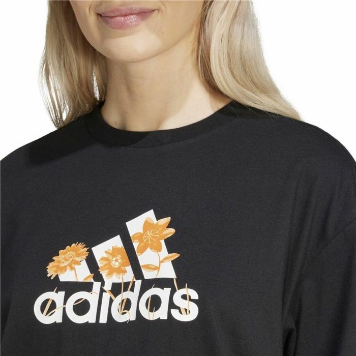 Camiseta de Manga Corta Mujer Adidas Flower Pack Bos Negro Camiseta de Manga Corta Mujer Adidas Flower Pack Bos Negro