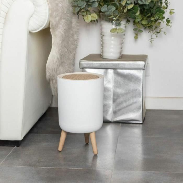 Kitchen Move KIT3666162002763 Cubo de basura para baño con pedestal, 7 L, apertura a presión, diseño madera Malmo 5 Kitchen Move KIT3666162002763 Cubo de basura para baño con pedestal, 7 L, apertura a presión, diseño madera Malmo 5