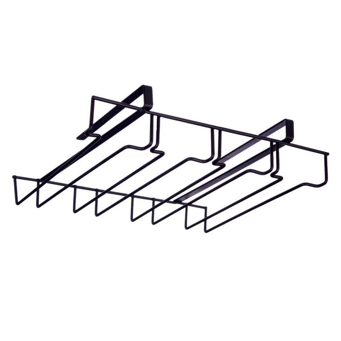 Kinvara Soporte de Copas de Metal Negro para Colgar 35 x 7 x 25,5 cm, Distancia 2,5 cm (6 Unidades) 1 Kinvara Soporte de Copas de Metal Negro para Colgar 35 x 7 x 25,5 cm, Distancia 2,5 cm (6 Unidades) 1