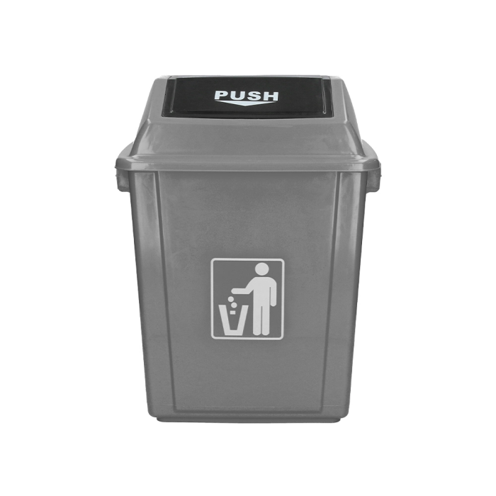 Q-connect Papelera Contenedor Plástico con Tapa de Balancín, 20 Litros, Gris, 340x240x450 mm 2