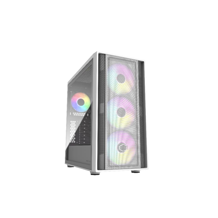 Cooler Master MasterBox 600 White - Torre PC Blanco ATX con Ventana Lateral, Iluminación RGB, MB600-WGNN-S00