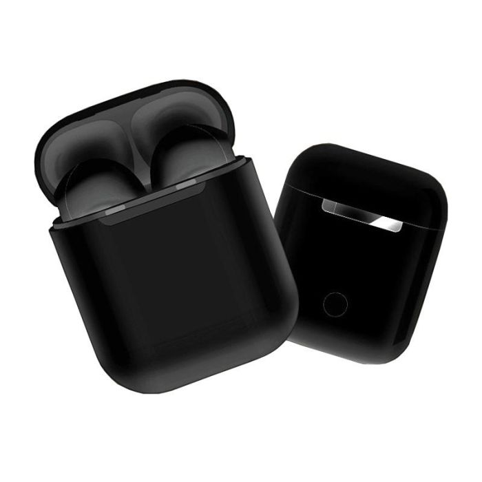 Muvit Auriculares Muhph0122 Inalámbricos Bluetooth 5.0 Estéreo con Micrófono, Funda de Carga y Cable USB, Negro