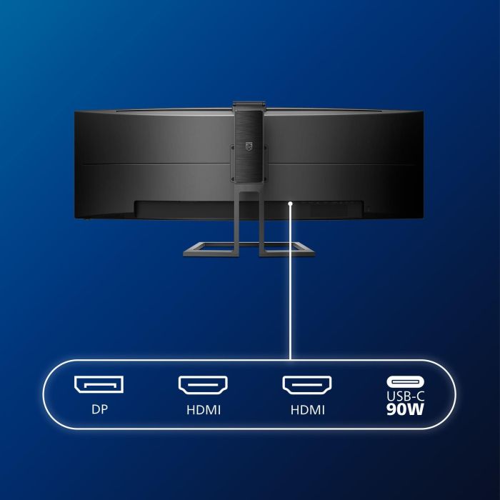 Philips 499P9H/00 Monitor Profesional Ultrapanorámico Curvo 49" Dual QHD (5120x1440) USB-C Webcam KVM DisplayHDR 400 4