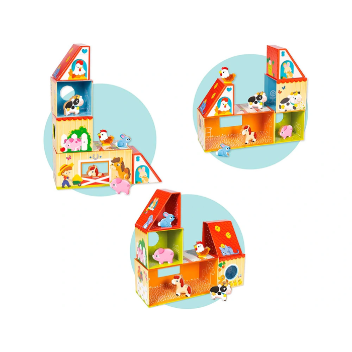 Goula Mi Primera Granja Juego Construcción Madera 10 Piezas para Apilar y Construir 4