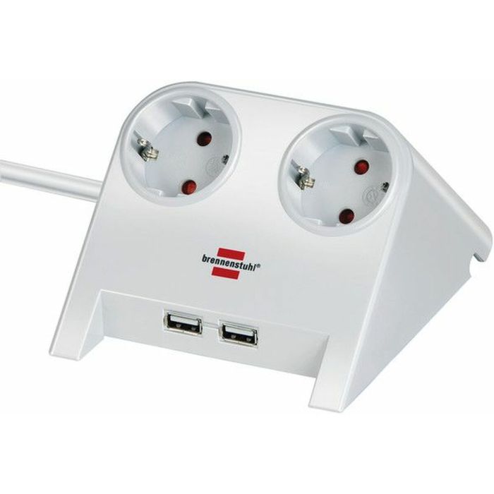 Regleta Enchufes 2 Tomas sin Interruptor Brennenstuhl 1153520222 3600 W USB x 2 Sobremesa (1,8 m) 5 Regleta Enchufes 2 Tomas sin Interruptor Brennenstuhl 1153520222 3600 W USB x 2 Sobremesa (1,8 m) 5