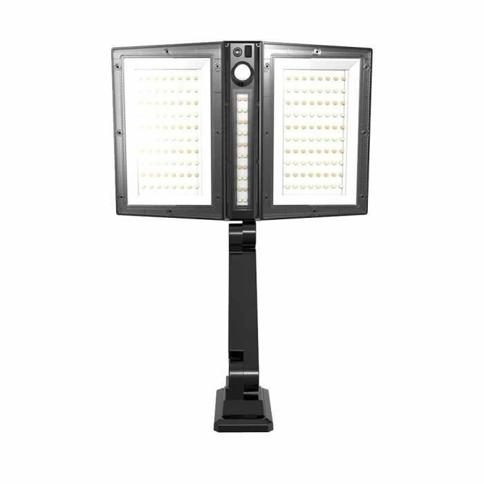 Foco solar - LUMISKY - CLIPPER BLACK - 37 cm - 2 cabezales negros - Detector de movimiento orientable - LED blanco 2 Foco solar - LUMISKY - CLIPPER BLACK - 37 cm - 2 cabezales negros - Detector de movimiento orientable - LED blanco 2