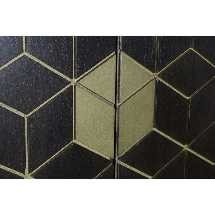 DKD Home Decor Armario Moderno Marrón Oscuro Dorado 100x40x175 cm de Acacia y Metal con 2 Puertas y 2 Cajones 4