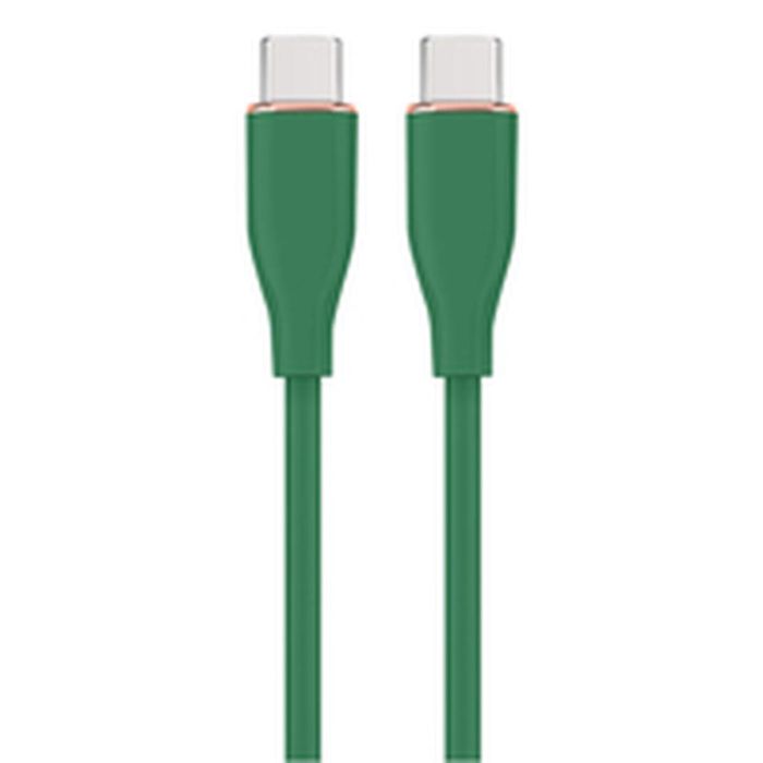 Gembird CC-USB2S-CMCM-1.5M-G Cable USB 2.0 Tipo-C a Tipo-C, Carga Rápida 60W PD, 1.5m, Silicona Verde 2