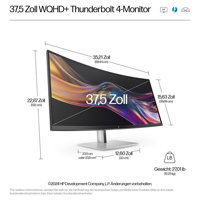 Monitor HP S7 PRO 738PU WQHD+ 37,5" Wide Quad HD+