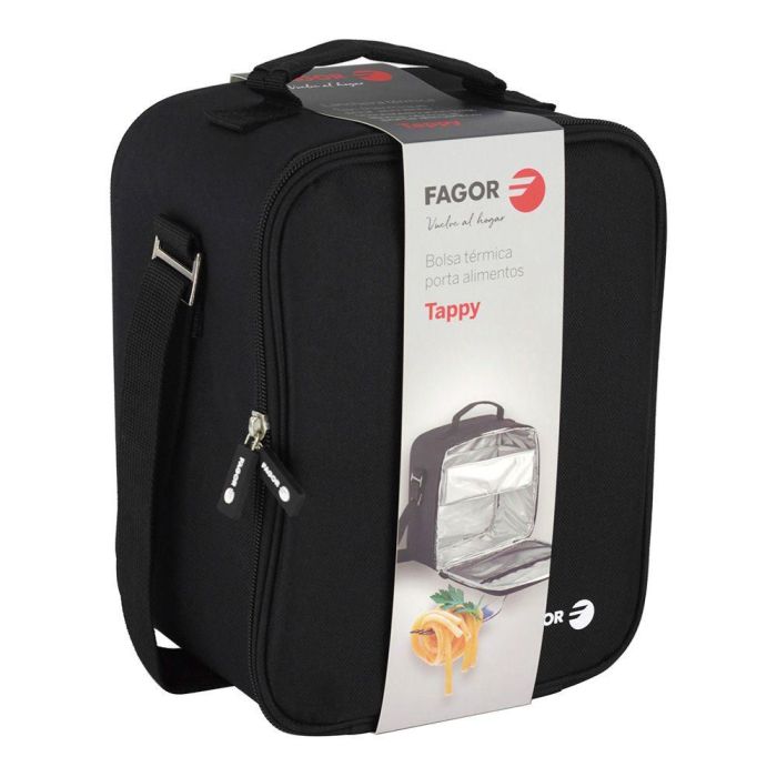Fagor Tappy Bolsa Porta Alimentos Semi-rígida Aislante Negra 17.5x17x24.5 cm