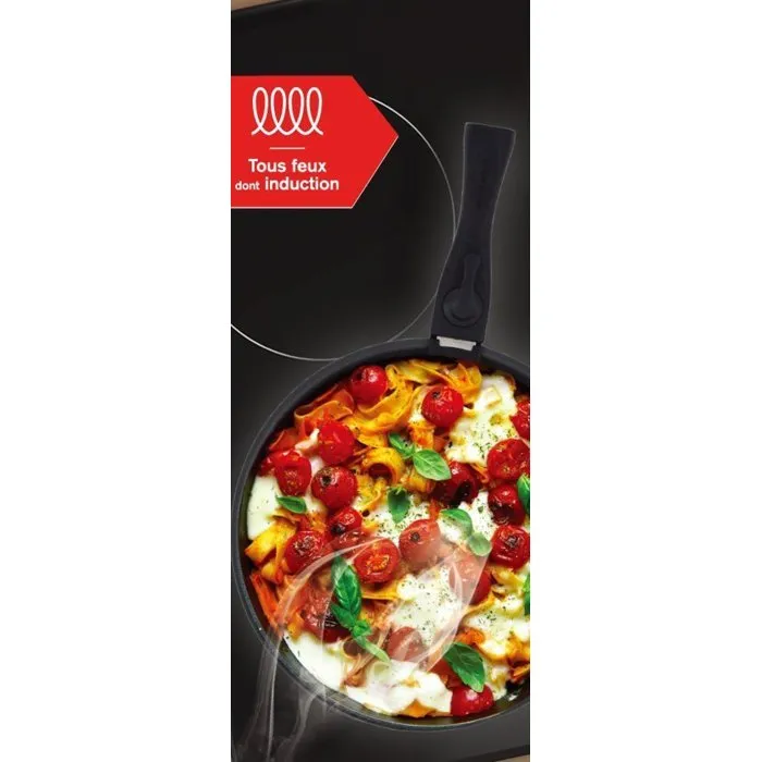 Arthur Martin AM2977 Juego de 2 Sartenes Antiadherentes Ø 24-28 cm con Mango Extraíble Apta Todo Tipo de Fuegos Gris Mate 2