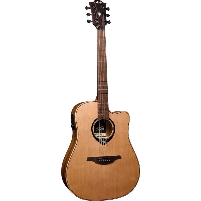LAG Guitarra Acústica Hyvibe H2 Dreadnought Cutaway Electroacústica Tapa Maciza Cedro con Electrónica HyVibe H2 2