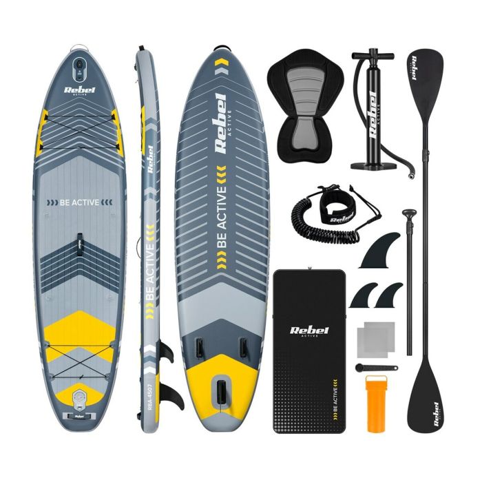 Tabla de Paddle Surf Hinchable con Accesorios Rebel RBA-4501 Gris