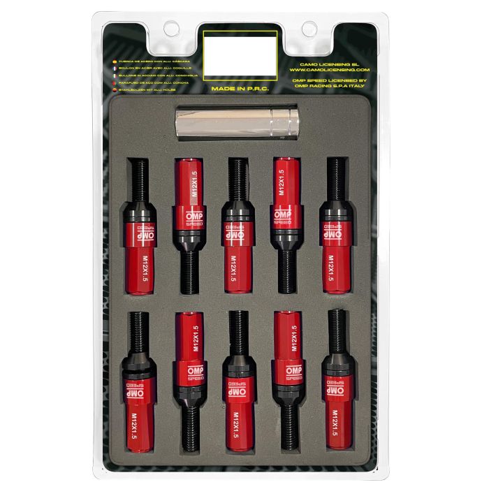 Omp Speed Juego De 20 Tornillos Con Protector De Aluminio De Colores M12x1.5 Llave De 17-19 Largo 28 mm Con Protector Rojo OMPS09981206 Omp Speed Juego De 20 Tornillos Con Protector De Aluminio De Colores M12x1.5 Llave De 17-19 Largo 28 mm Con Protector Rojo OMPS09981206