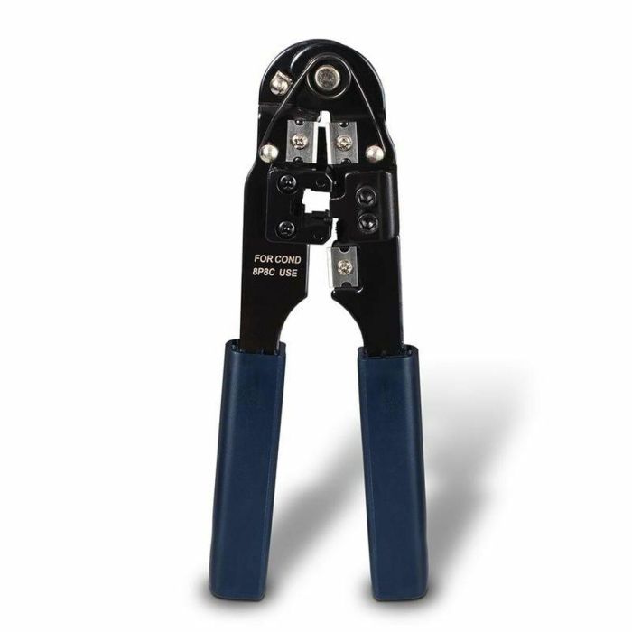 AISENS A142-0310 Herramienta Crimpadora Tenaza Metálica para Prensado de Conectores de Red RJ45, Negro y Azul